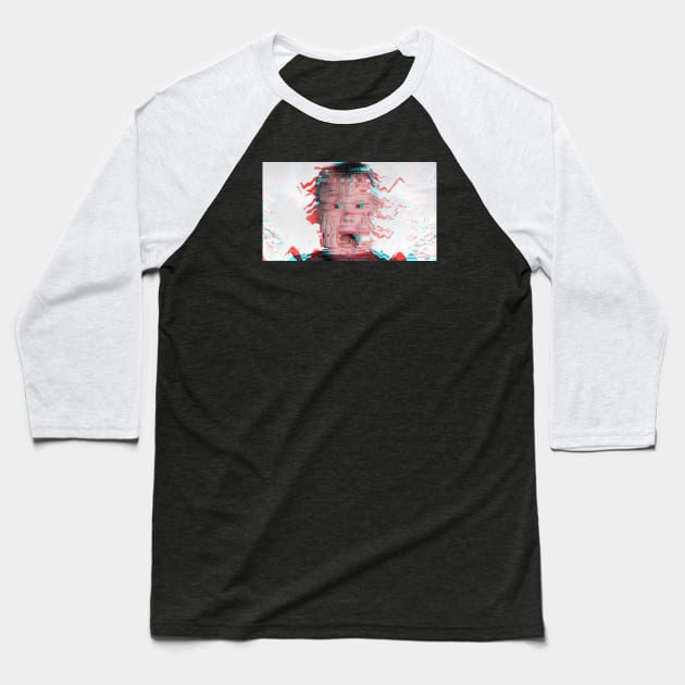 Glitched Home Alone Baseball T-Shirt by Asanisimasa